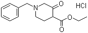 结构式 CAS# 52763-21-0, N-苄基-3-氧代哌啶-4-羧酸乙酯盐酸盐; N-苄基-4-乙氧羰基-3-哌啶酮盐酸盐