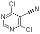 structure of CAS# 5305-45-3, 4,6-Dichloropyrimidine-5-carbonitrile;4,6-Dichloro-5-cyanopyrimidine
