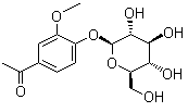structure of CAS# 531-28-2, Androsin;4-Hydroxy-3-methoxyacetophenone 4-O-beta-D-glucopyranoside