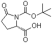 结构式 CAS# 53100-44-0, N-叔丁氧羰基-L-焦谷氨酸