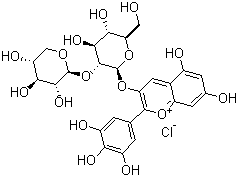 Delphinidin 3-sambubioside chloride molecular structure (CAS 53158-73-9)