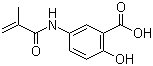 结构式 CAS# 53193-87-6, 2-羟基-5-N-甲基丙烯酰氨基苯甲酸