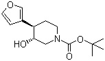 (3R,4R)-rel-4-(3-Furanyl)-3-hydroxy-1-piperidinecarboxylic acid tert-butyl ester molecular structure (CAS 532991-48-3)