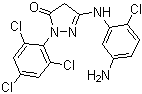 1-(2,4,6-三氯苯基)-3-(5-氨基-2-氯苯胺基)-5-吡唑酮分子结构 (CAS 53411-33-9)