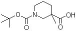 1-N-Boc-3-Methylpiperidine-3-carboxylic acid molecular structure (CAS 534602-47-6)