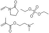 structure of CAS# 53633-54-8, Polyquaternium-11;Poly(N-vinylpyrrolidone 2-dimethylaminoethyl methacrylate) diethyl sulfate; N,N-Dimethylaminoethyl methacrylate-vinylpyrrolidone copolymer diethyl sulfate salt