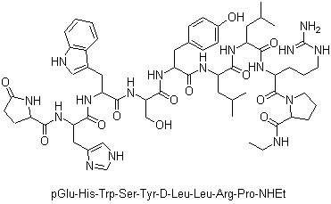 结构式 CAS# 53714-56-0, 亮丙瑞林