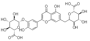 木樨草素 3',7-二-O-葡糖苷酸分子结构 (CAS 53965-08-5)