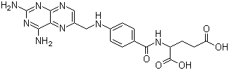 structure of CAS# 54-62-6, Aminopterin;4-Aminopteroyl-L-glutamic acid; N-[4-[[(2,4-Diamino-6-pteridinyl)methyl]amino]benzoyl]-L-glutamic acid