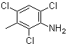 structure of CAS# 5400-76-0, 2,4,6-Trichloro-3-methylbenzenamine;2,4,6-Trichloro-3-methylaniline; 3-Methyl-2,4,6-trichloroaniline; NSC 10381