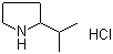 structure of CAS# 540526-01-0, 2-Isopropylpyrrolidine hydrochloride;2-(1-Methylethyl)pyrrolidine hydrochloride