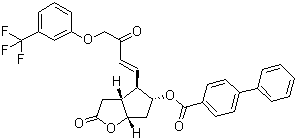 (3aR,4R,5R,6aS)-六氢-2-氧代-4-[(1E)-3-氧代-4-[3-(三氟甲基)苯氧基]-1-丁烯-1-基]-2H-环戊并[b]呋喃-5-基 [1,1'-联苯]-4-甲酸酯分子结构 (CAS 54142-64-2)