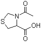 结构式 CAS# 54323-50-1, N-乙酰-L-硫代脯氨酸; (R)-3-乙酰基-1,3-噻唑啉-4-羧酸