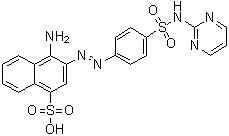 4-氨基-3-[2-[4-[(2-嘧啶基氨基)磺酰基]苯基]偶氮]-1-萘磺酸分子结构 (CAS 5433-79-4)
