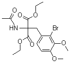 乙酰氨基(2-溴藜芦基)丙二酸二乙酯分子结构 (CAS 5456-13-3)