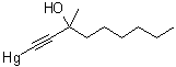 (3-Hydroxy-3-methyl-1-nonynyl)mercury molecular structure (CAS 5463-12-7)