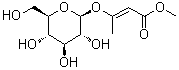 (E)-3-(beta-D-吡喃葡萄糖基氧基)-2-丁烯酸甲酯分子结构 (CAS 55018-21-8)