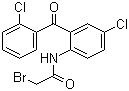 结构式 CAS# 5504-92-7, 2-溴-N-[4-氯-2-(2-氯苯甲酰)苯基]乙酰胺; 2-溴乙酰胺基-2',5-二氯二苯甲酮
