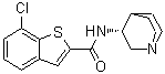 structure of CAS# 550999-75-2, Encenicline;(R)-7-Chloro-N-(quinuclidin-3-yl)benzo[b]thiophene-2-carboxamide; EVP 6124