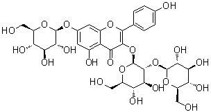 Kaempferol 3-sophoroside 7-glucoside molecular structure (CAS 55136-76-0)