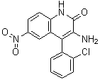 3-Amino-4-(2-chlorophenyl)-6-nitro-2(1H)-quinolinone molecular structure (CAS 55198-89-5)