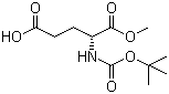 结构式 CAS# 55227-00-4, N-叔丁氧羰基-D-谷氨酸 1-甲酯