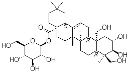 齐墩果酸 beta-D-葡萄糖酯分子结构 (CAS 55306-04-2)