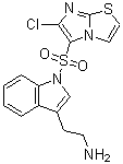 structure of CAS# 554403-49-5, 2-[1-[(6-Chloroimidazo[2,1-b][1,3]thiazol-5-yl)sulfonyl]-1H-indol-3-yl]ethylamine;WAY 181187