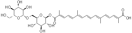 Crocetin gentiobiosyl ester molecular structure (CAS 55750-85-1)