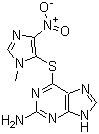 structure of CAS# 5581-52-2, Aminoazathioprin;BW 57-323; Guaneran; ITG; NSC 38887; Thiamiprine; Tiamiprin; Tiamiprine; 6-[(1-Methyl-4-nitro-1H-imidazol-5-yl)thio]-9H-purin-2-amine