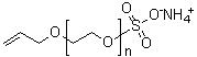 烯丙氧基聚乙氧基硫酸酯铵盐分子结构 (CAS 55866-85-8)