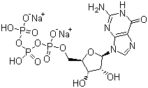 Guanosine-5'-triphosphoric acid disodium salt molecular structure (CAS 56001-37-7)