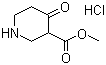 4-哌啶酮-3-羧酸甲酯盐酸盐分子结构 (CAS 56026-52-9)