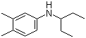 结构式 CAS# 56038-89-2, N-(1-乙基丙基)-3,4-二甲基苯胺