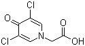 structure of CAS# 56187-37-2, 3,5-Dichloro-4-pyridone-N-acetic acid;3,5-Dichloro-4-pyridone-1-acetic acid; 3,5-Dichloro-4-oxo-1-pyridineacetic acid