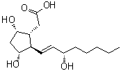 (1R,2R,3R,5S)-3,5-Dihydroxy-2-[(1E,3S)-3-hydroxy-1-octenyl]cyclopentaneacetic acid molecular structure (CAS 56188-04-6)