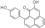 结构式 CAS# 56252-02-9, 2-羟基-9-(4-羟基苯基)-1H-萘嵌苯-1-酮