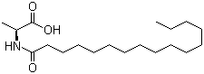 N-十六碳酰基-L-丙氨酸分子结构 (CAS 56255-31-3)
