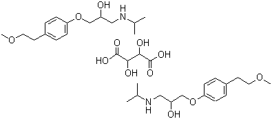 Metoprolol tartrate molecular structure (CAS 56392-17-7)