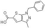 1-Benzyl-3-methyl-1H-thieno[2,3-c]pyrazole-5-carboxylic acid molecular structure (CAS 565171-09-7)