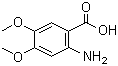 structure of CAS# 5653-40-7, 2-Amino-4,5-dimethoxybenzoic acid;4,5-Dimethoxyanthranilic acid