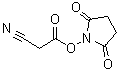 structure of CAS# 56657-76-2, N-(Cyanoacetoxy)succinimide;3-[(2,5-Dioxopyrrolidin-1-yl)oxy]-3-oxopropanenitrile; Cyanoacetic acid 2,5-dioxopyrrolidin-1-yl ester
