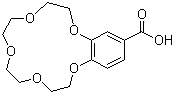 结构式 CAS# 56683-55-7, 4'-羧基苯并-15-冠醚-5; 4'-羧基苯并-15-冠-5-醚