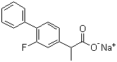 2-氟-alpha-甲基[1,1'-联苯]-4-乙酸钠盐分子结构 (CAS 56767-76-1)