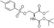 结构式 CAS# 56926-94-4, N-叔丁氧羰基-O-对甲苯磺酰基丝氨酸甲酯