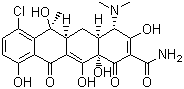 structure of CAS# 57-62-5, Chlorotetracycline;7-Chloro-4-(dimethylamino)-1,4,4a,5,5a,6,11,12a-octahydro-3,6,10,12,12a-pentahydroxy-6-methyl-1,11-dioxo-2-naphthacenecarboxamide