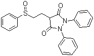 结构式 CAS# 57-96-5, 苯磺保泰松; 苯磺唑酮; 磺吡拉宗; 磺吡酮; 1,2-二苯基-4-(2-(苯亚磺酰)乙基)-3,5-吡唑烷二酮