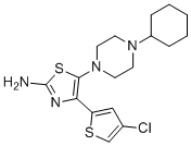4-(4-Chlorothiophen-2-yl)-5-(4-cyclohexylpiperazin-1-yl)thiazol-2-amine molecular structure (CAS 570407-42-0)