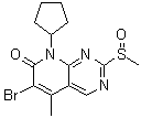 6-Bromo-8-cyclopentyl-2-methylsulfinyl-5-methyl-8H-pyrido[2,3-d]pyrimidin-7-one molecular structure (CAS 571188-81-3)
