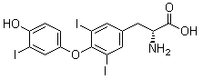 O-(4-羟基-3-碘苯基)-3,5-二碘-D-酪氨酸分子结构 (CAS 5714-08-9)